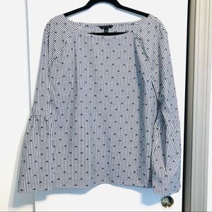 Banana Republic Black and White Striped Blouse